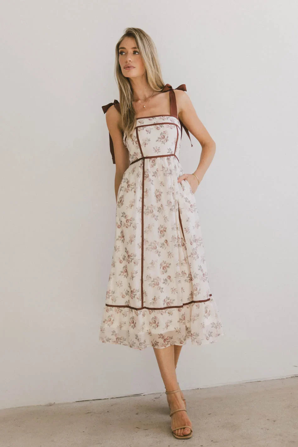 Zinnia Floral Tie Strap Dress FINAL SALE