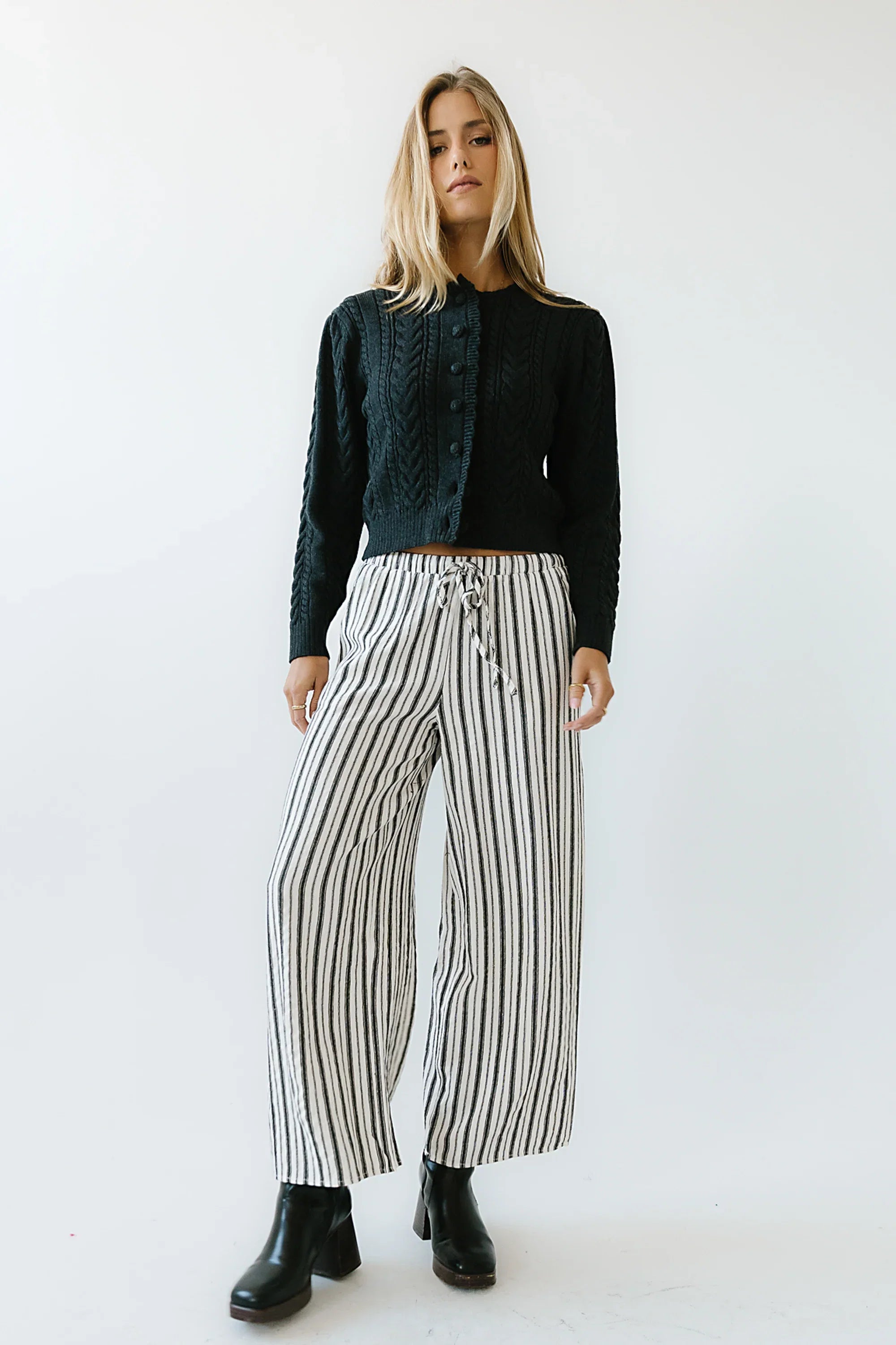 France Knit Cardigan in Charcoal FINAL SALE