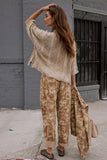 Kellie Floral Barrel Jeans in Camel FINAL SALE