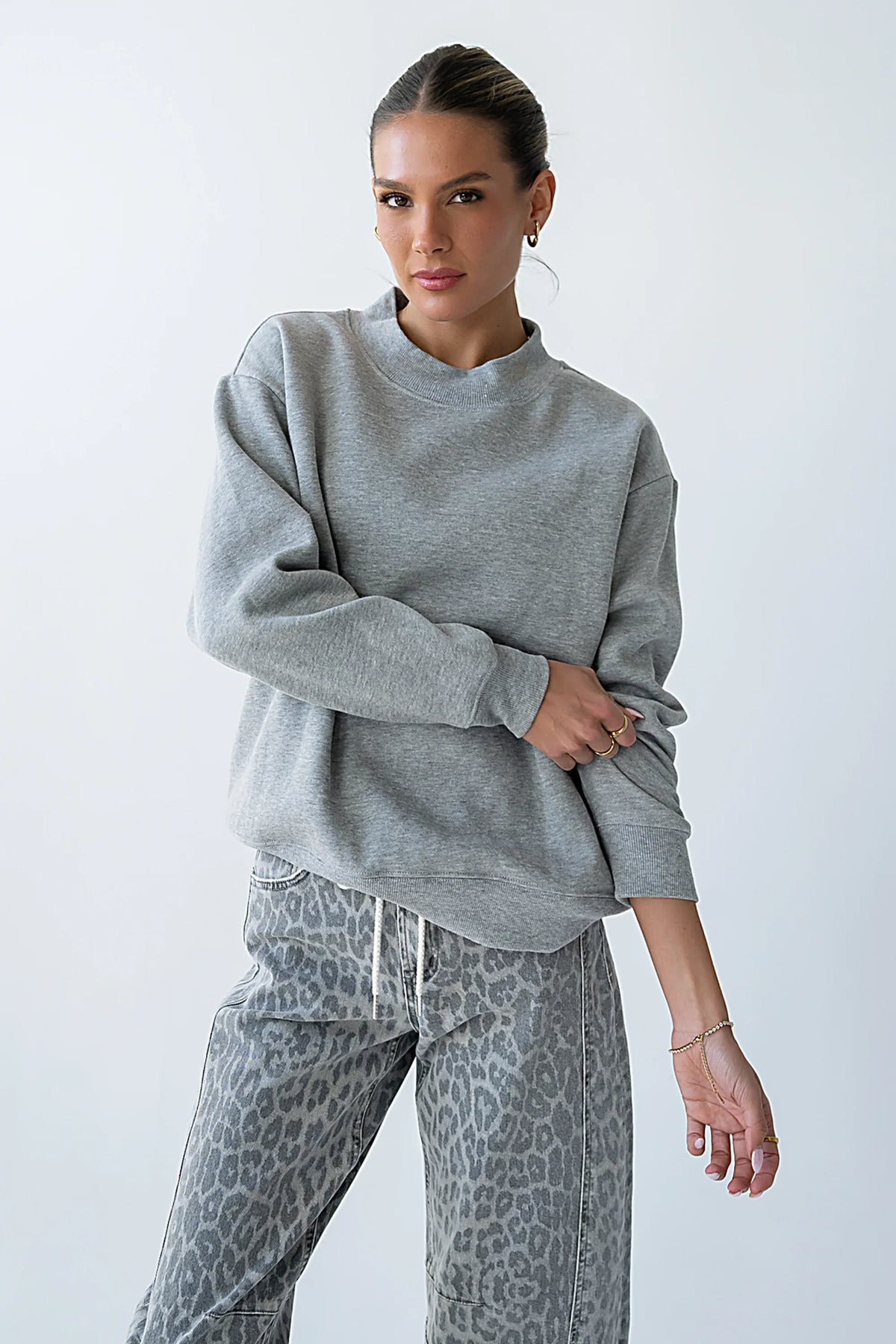 Marie Oversized Sweatshirt in Grey