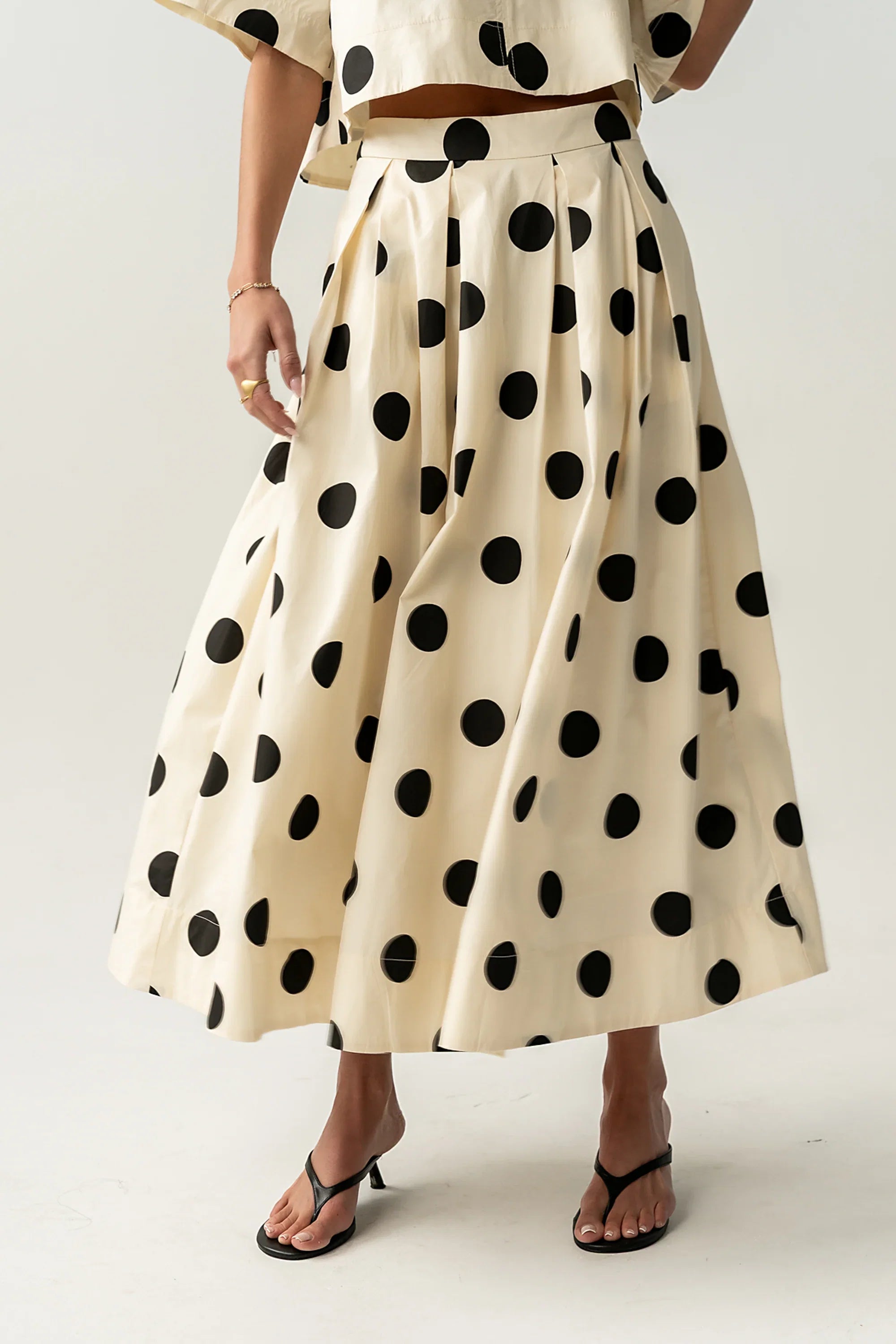 Jacklynn Polka Dot Midi Skirt