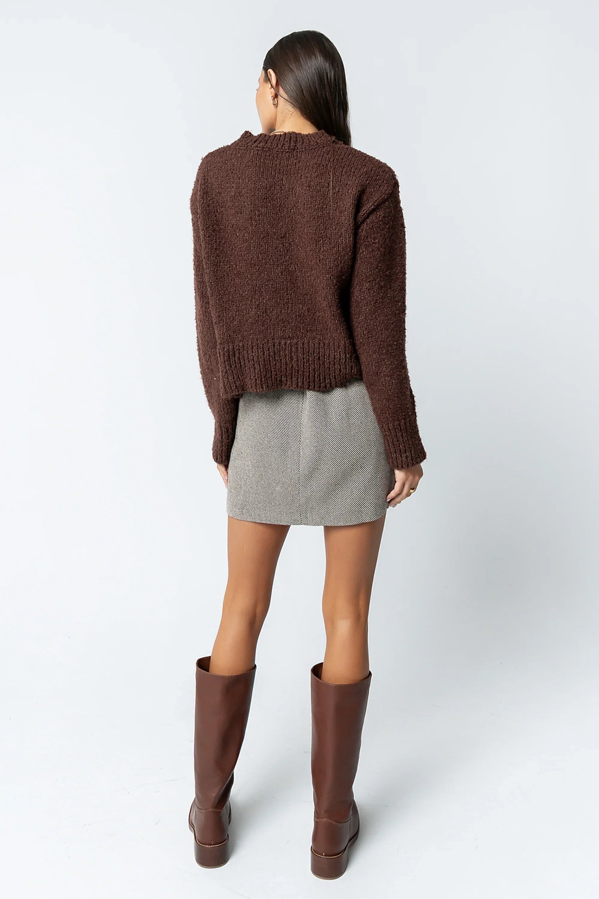 Junie Fuzzy Sweater in Brown