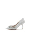 Glitter Pointed Toe Womens Wedding Shoes With Rhinestone
