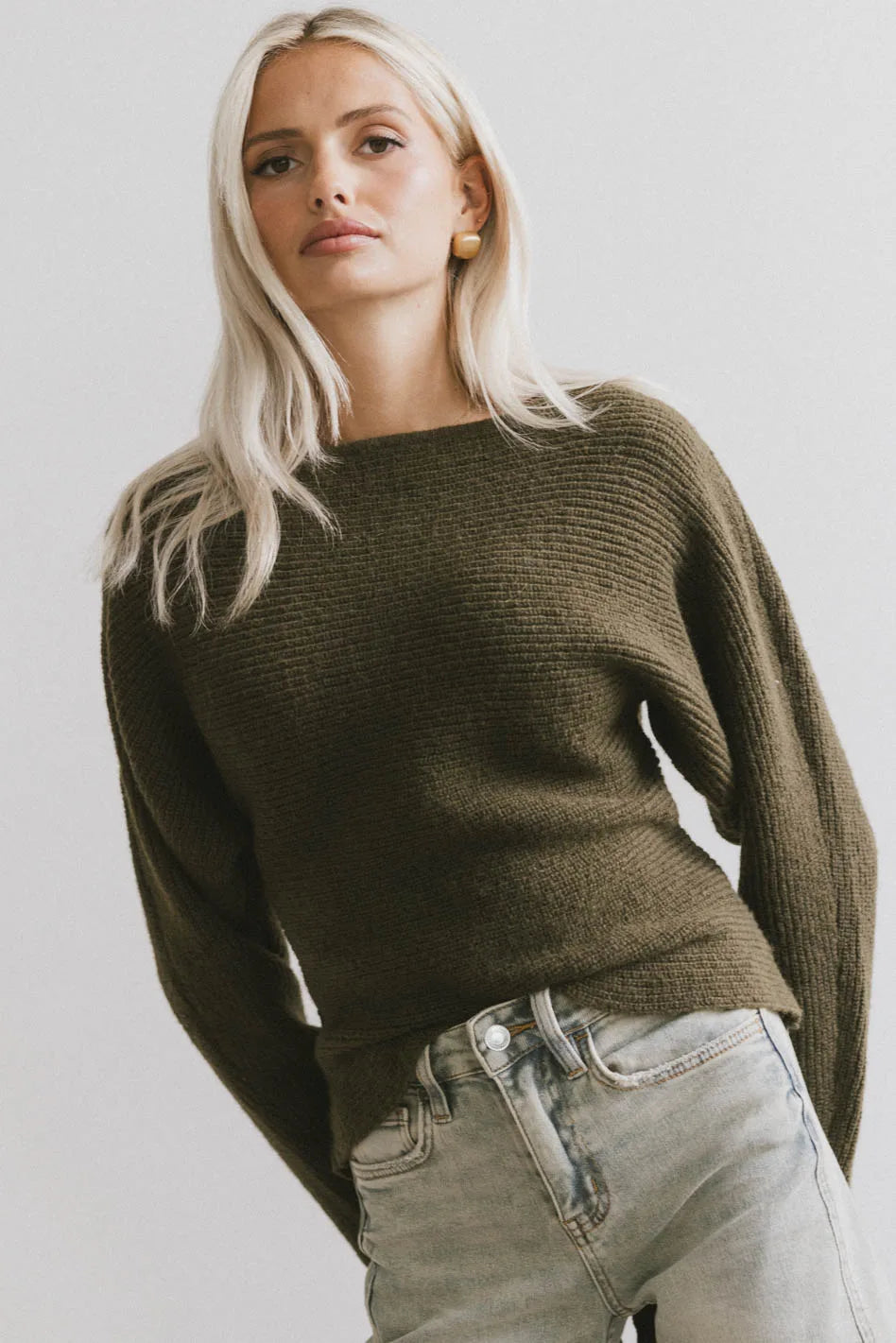 Azura Knit Sweater in Green FINAL SALE