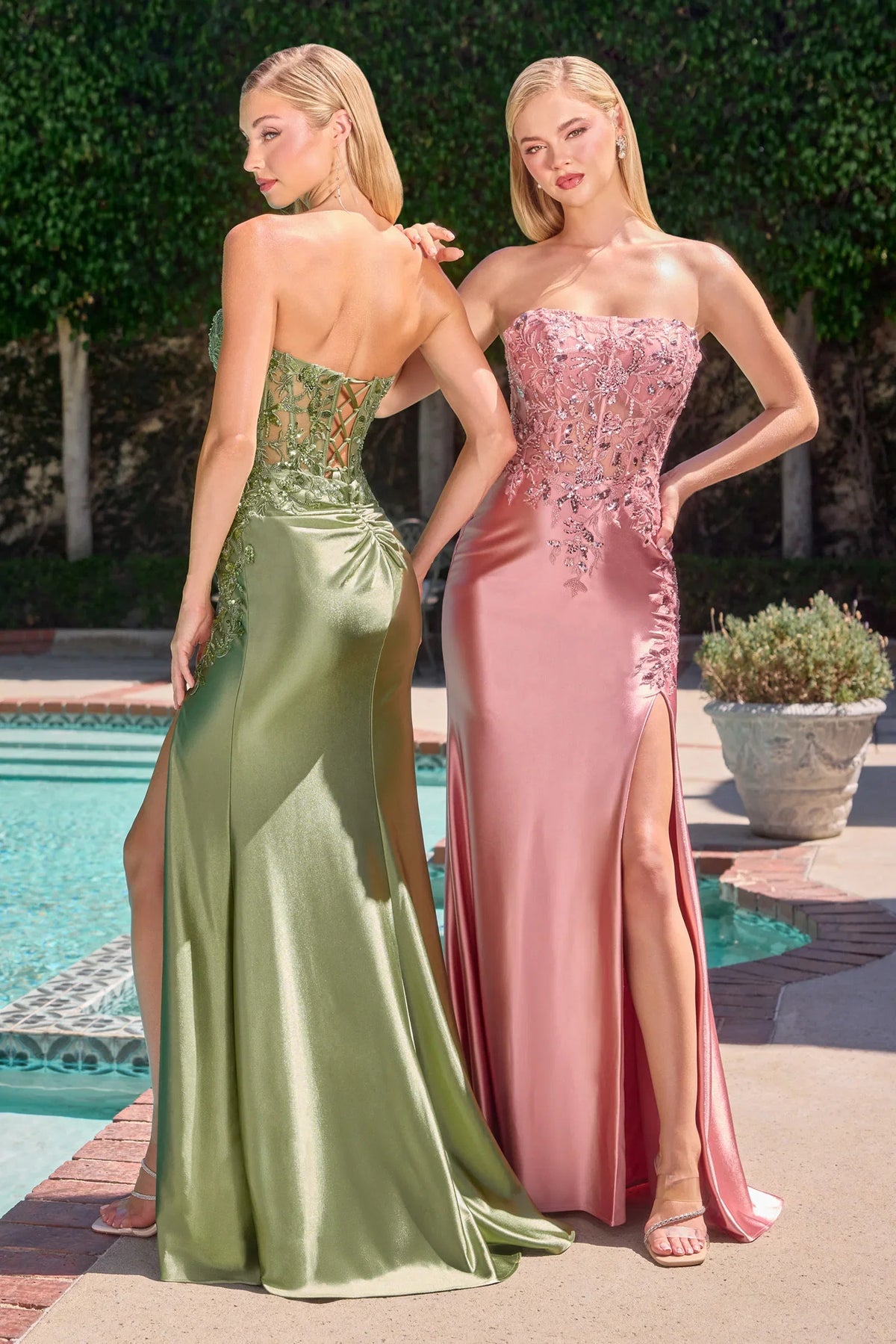 Hayes Gown Floral Lace Dress With Straight Neckline