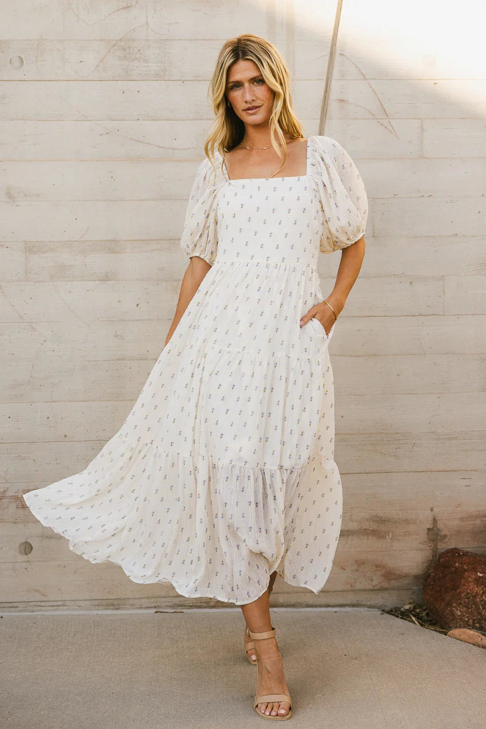 Landrie Ditsy Floral Dress in Blue FINAL SALE