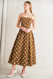 ESPRESSO DREAM POLKA DOT MIDI DRESS