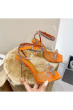 Crystal Embellished Transparent Strappy Stiletto Heels