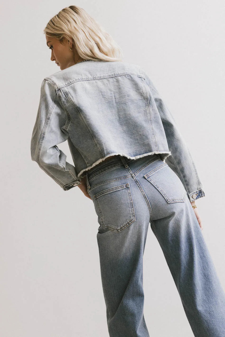 Marlowe Cropped Denim Jacket FINAL SALE