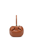 Womens Knotted Cherry Top Handle Clutch in Genuine Leather