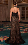 CARLA GOWN STRAPLESS LACE FORMAL DRESS WITH CHOKER