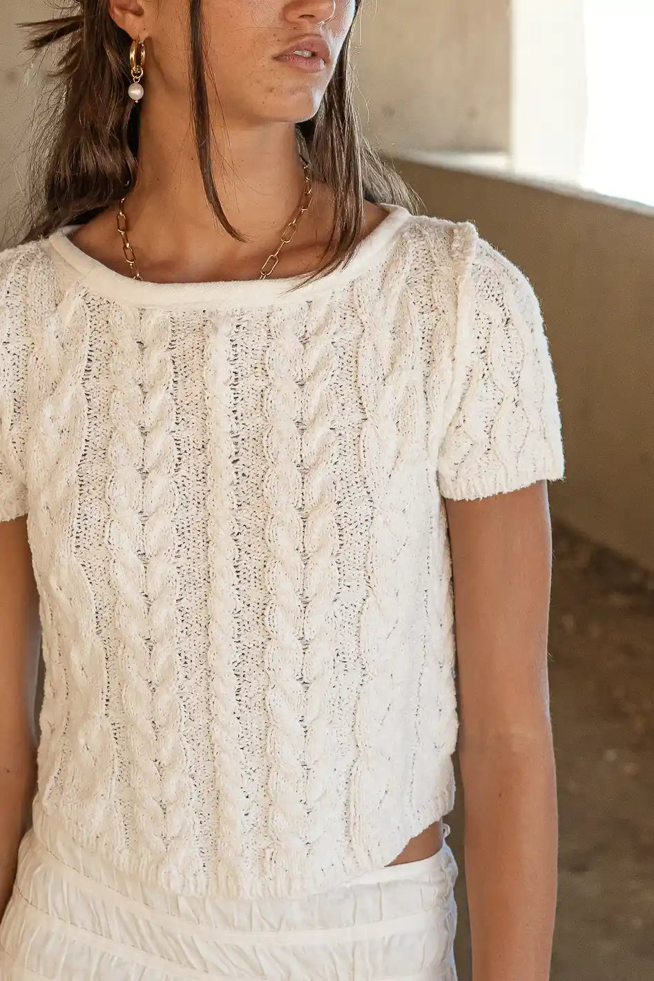 Jane Sweater Top in Ivory FINAL SALE