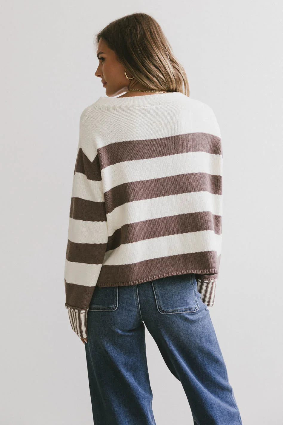 Helena Striped Sweater in Brown FINAL SALE