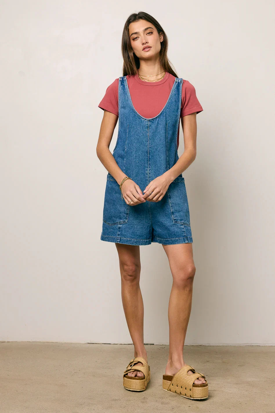 Scottie Denim Overalls in Medium Wash FINAL SALE