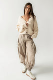 Emory Striped Baggy Pants in Mocha FINAL SALE