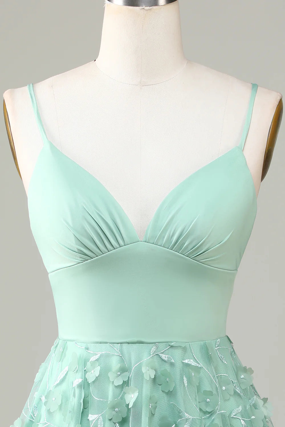 A Line Spaghetti Straps Short Homecoming Dress With Appliques