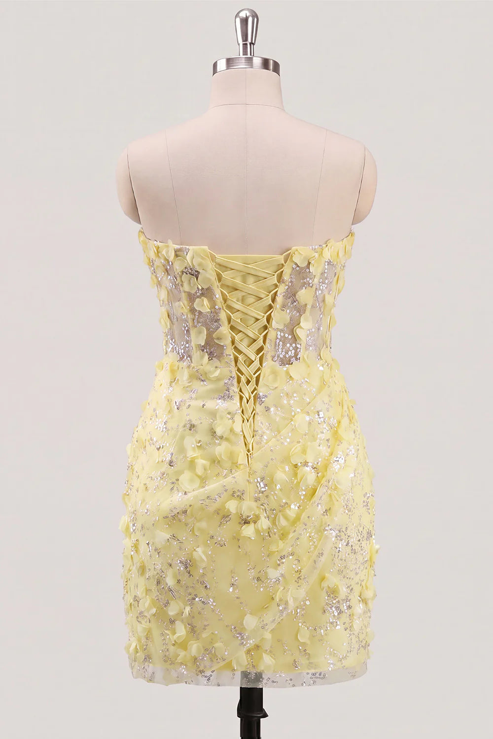 Bodycon Corset Strapless Sequin Light Blue Homecoming Dress