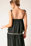 DIVIDE AND CONTOUR TOP SKIRT SET BLACK