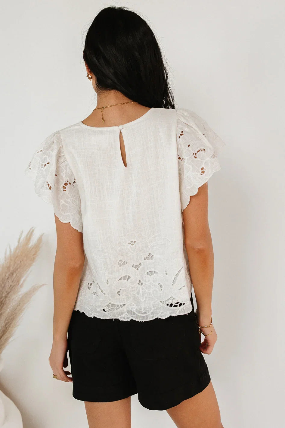 Myra Embroidered Blouse in Ivory FINAL SALE