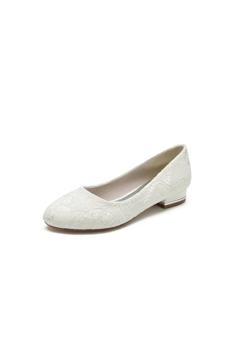Lace Round Toe Flats