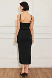 WEST EDGE BLACK SWEATER KNIT MIDI DRESS