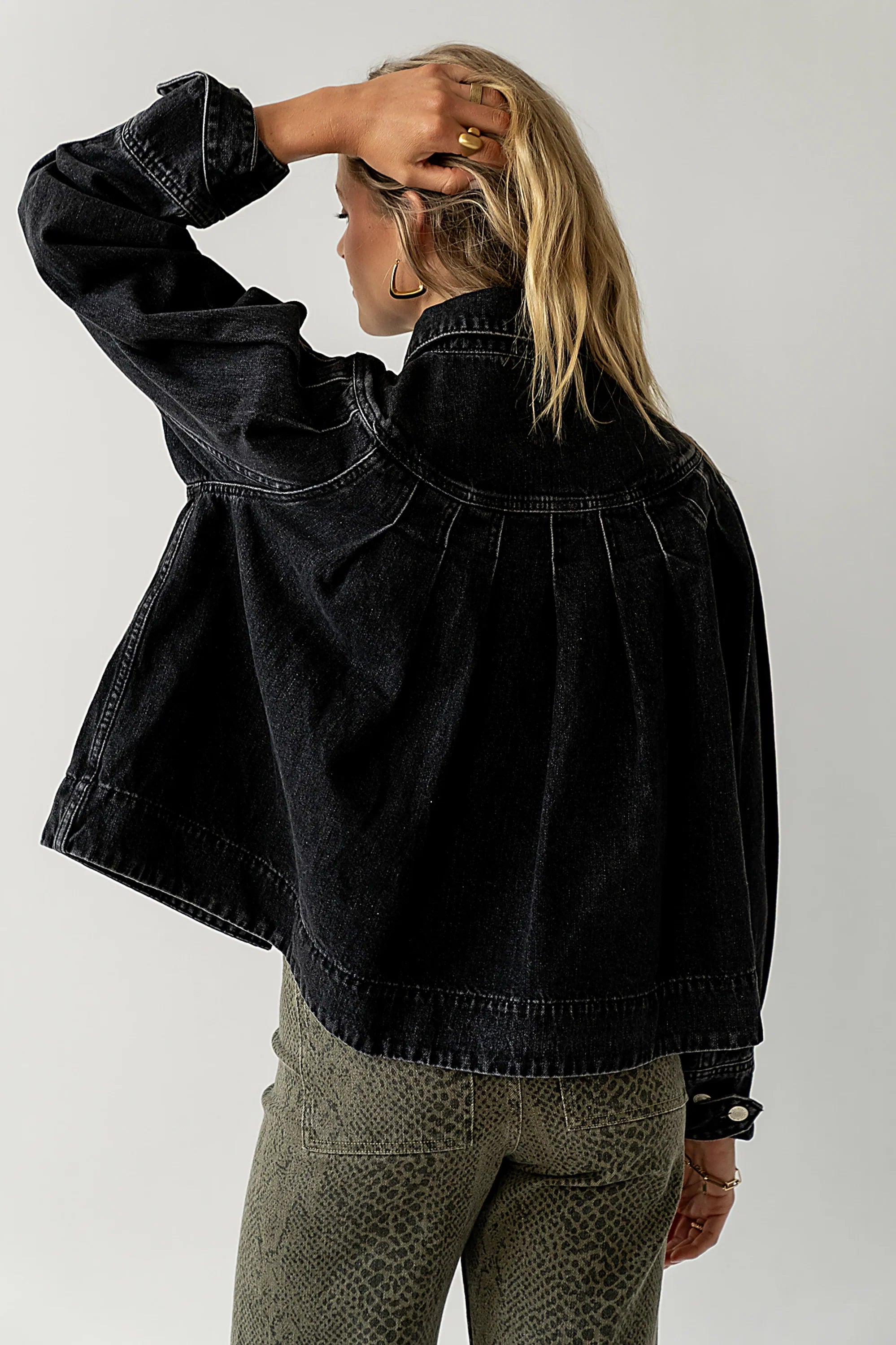 Lennon Denim Jacket in Washed Black FINAL SALE