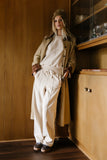 Malinda Mixed Media Top in Cream FINAL SALE