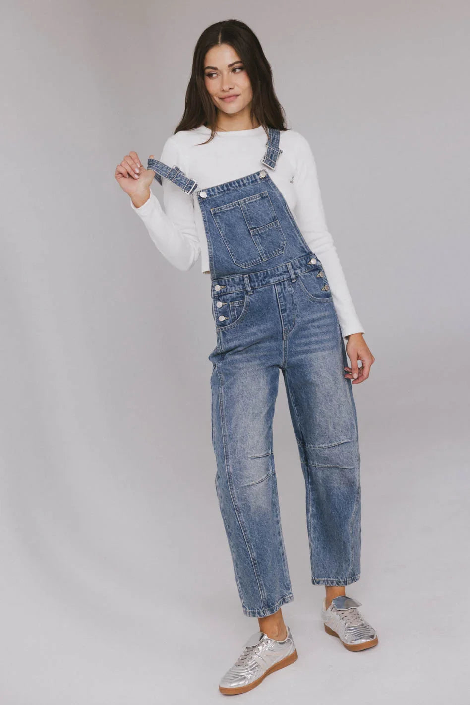 Tansy Denim Overalls in Medium Wash FINAL SALE