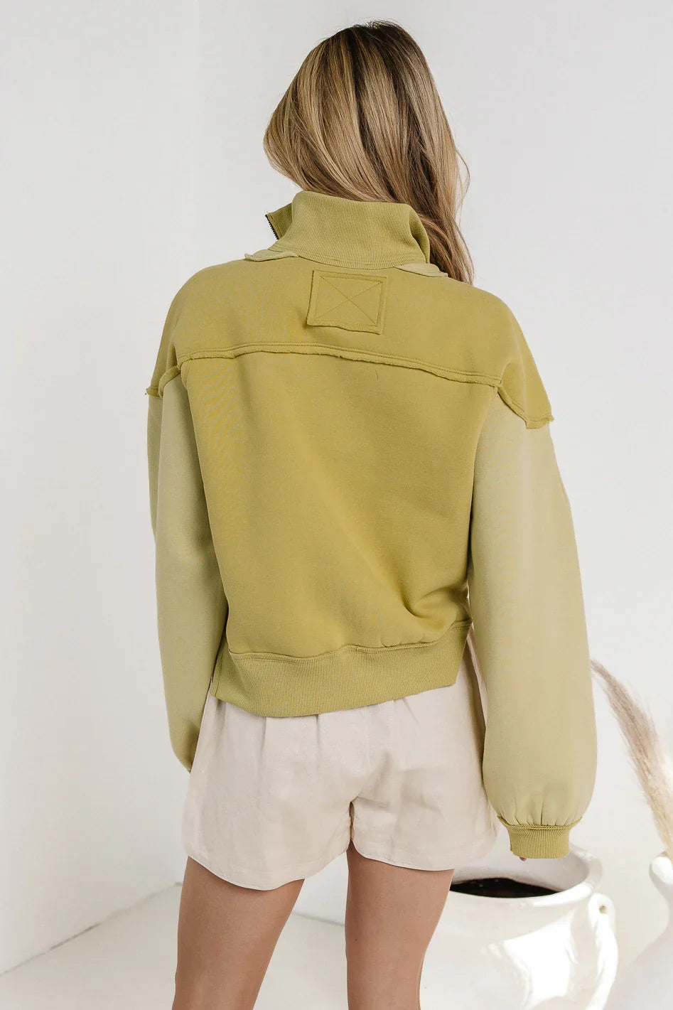 Zeya Half Zip Sweatshirt in Lime FINAL SALE