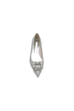 Pointed Toe Glitter Wedding Low Heels With Rhinestone