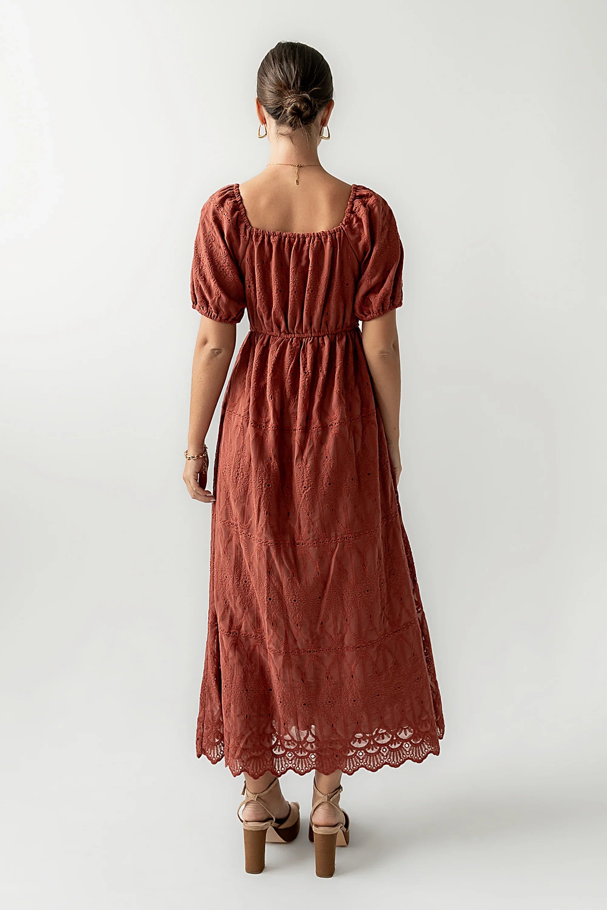 Luca Embroidered Maxi Dress in Dark Berry FINAL SALE