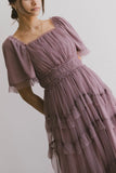 Eugena Ruffled Maxi Dress in Lavender FINAL SALE