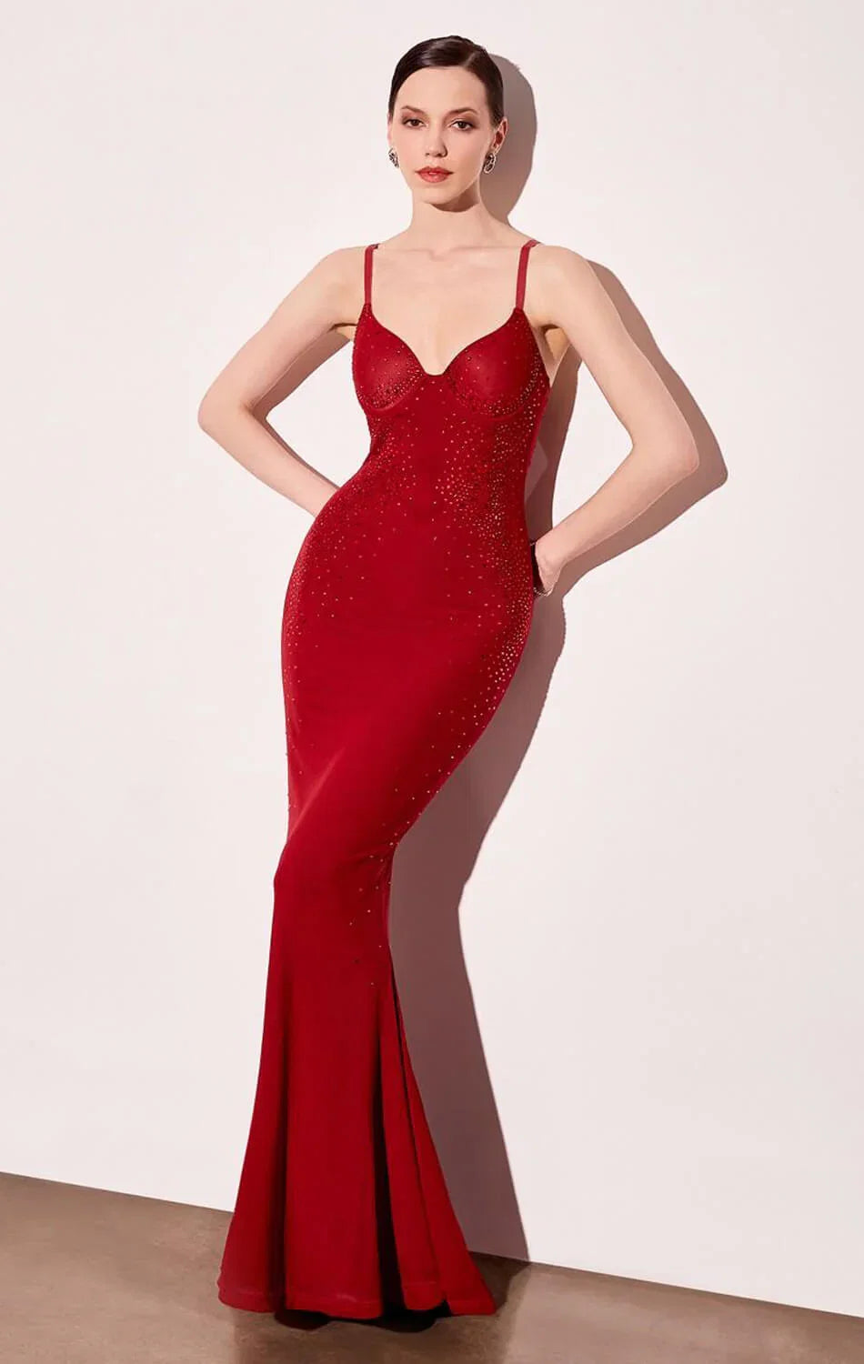 DESTINY MAXI DRESS HOT STONE FITTED DRESS