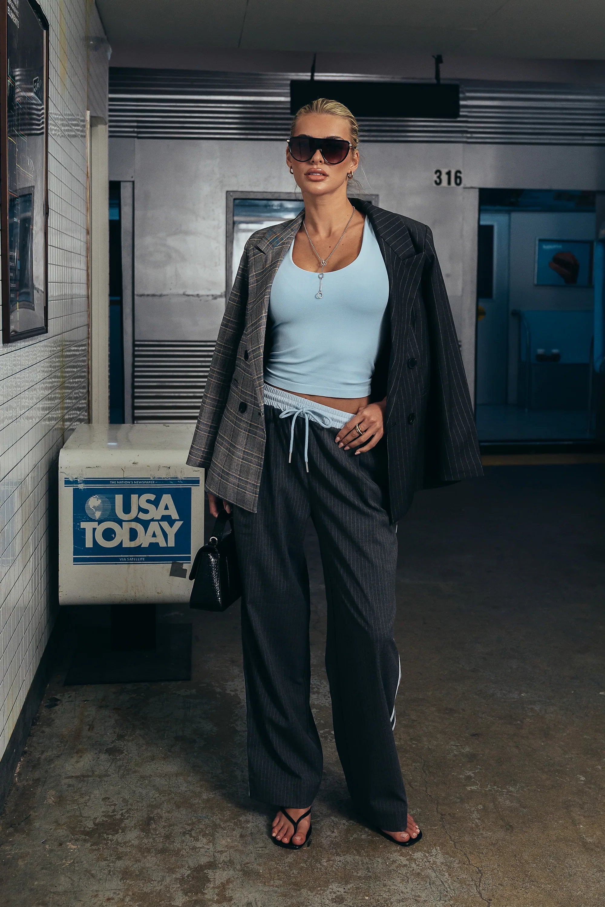 Connor Contrast Wide Leg Pants