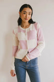 Sia Checkered Cardigan in Pink FINAL SALE