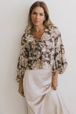 Isa Floral Blouse in Brown FINAL SALE