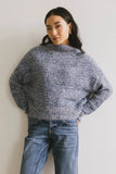 Carla Fuzzy Knit Sweater in Blue FINAL SALE
