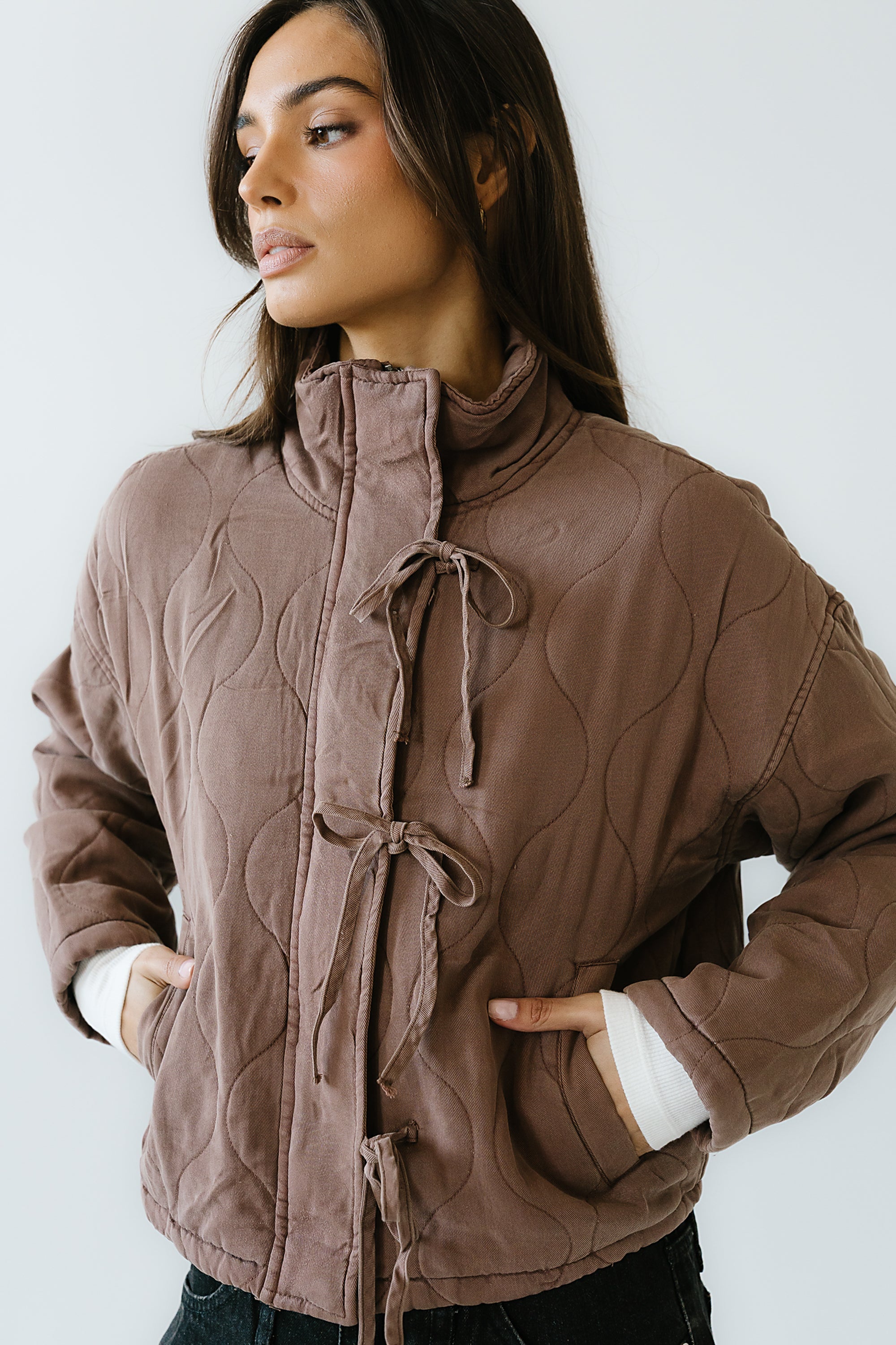 Quinn Quilted Jacket in Brown FINAL SALE