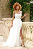 Alisha Gown Ivory Tulle A line Dress With Open Back