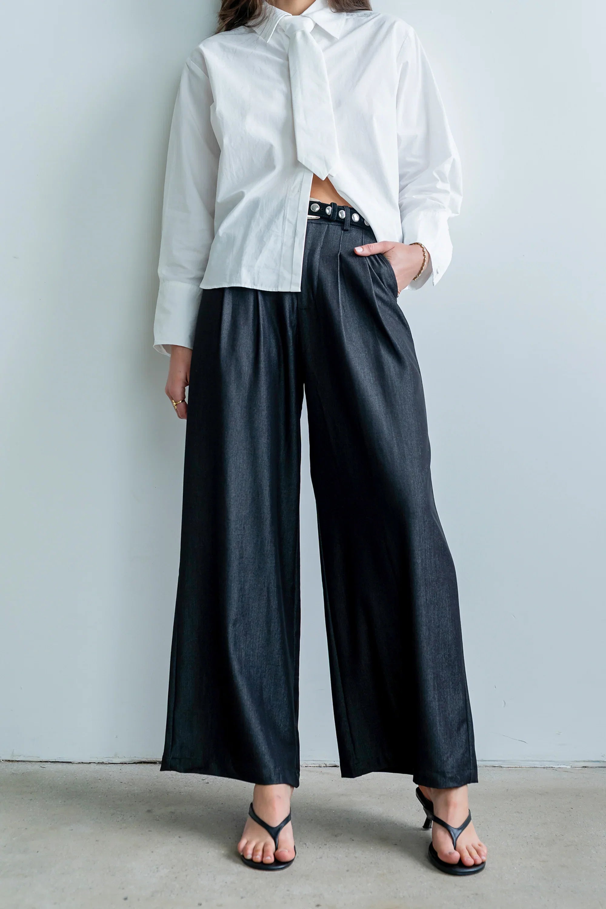 Joey Pleated Pants in Black