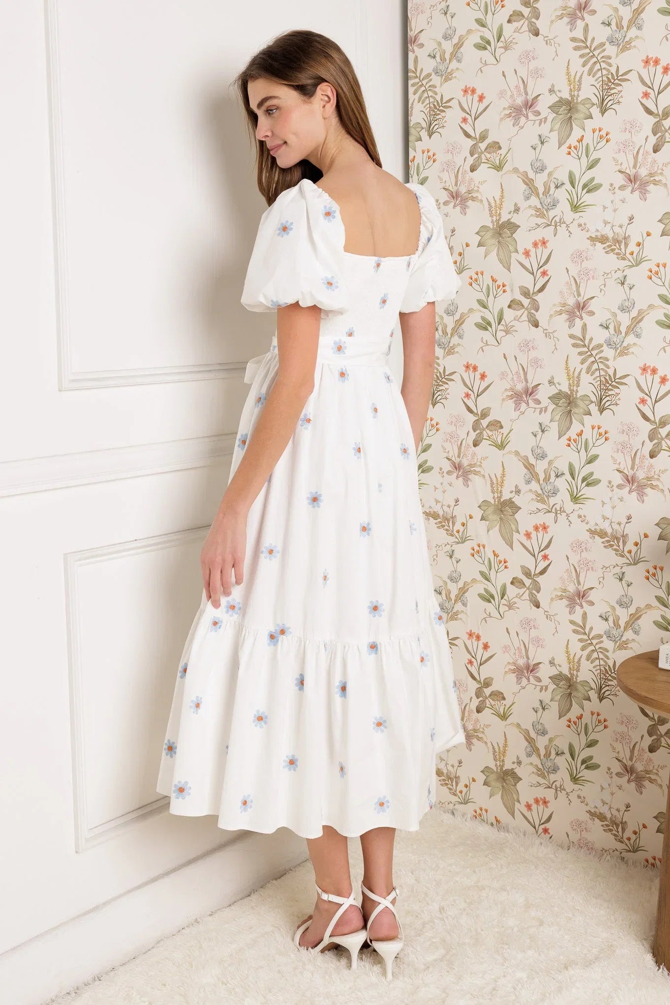 SUNNYSIDE LANE EMBROIDERED MIDI DRESS FINAL SALE