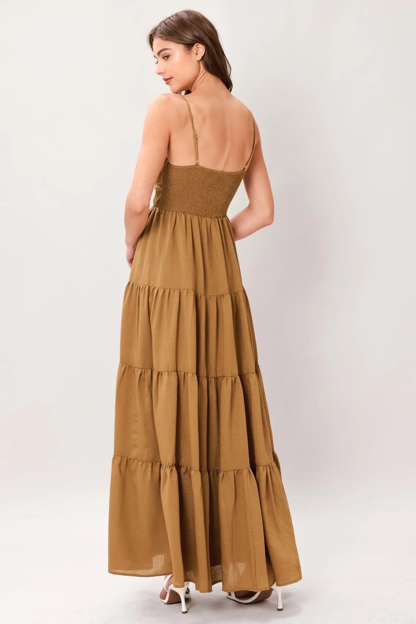 GOLDEN HOUR LACE BODICE MAXI DRESS
