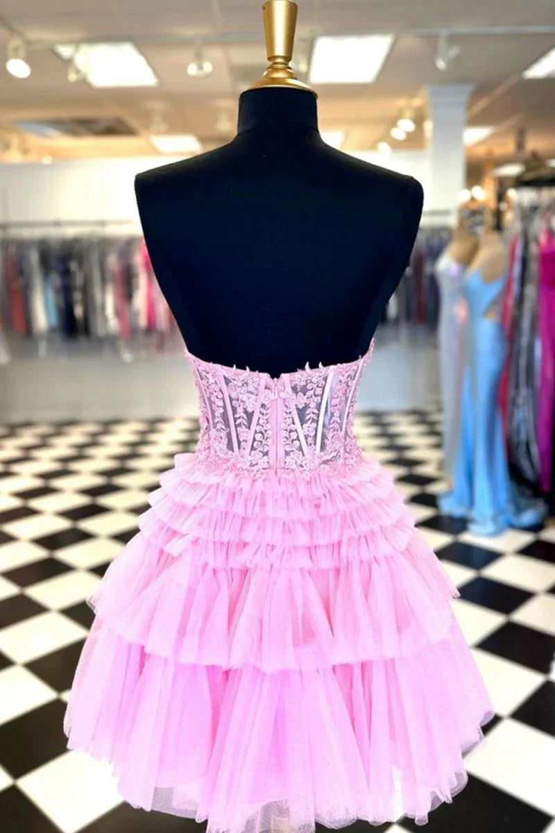 Ivy A Line Sweetheart Homecoming Dress with Ruffles