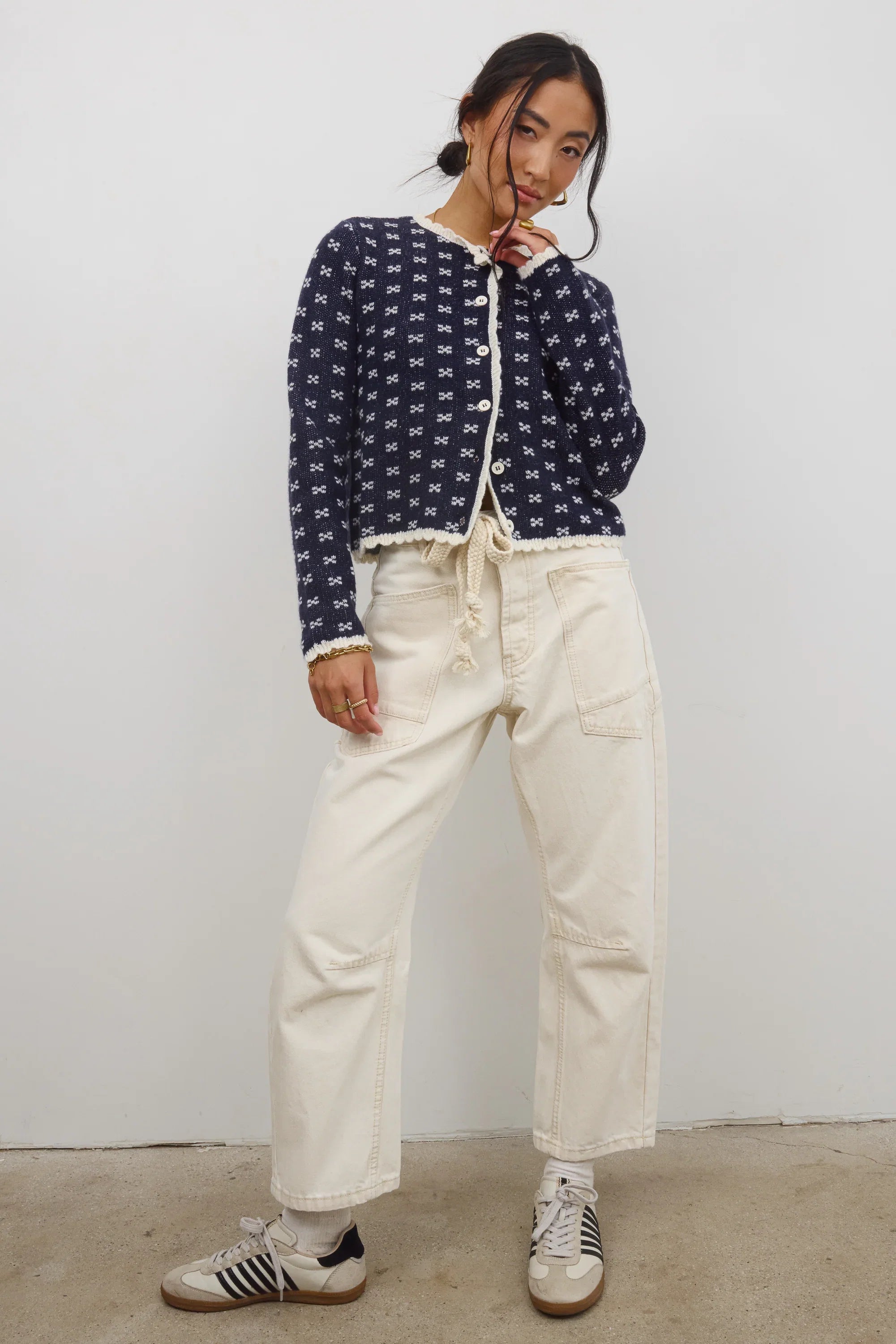 Jocelyn Barrel Jeans in Cream FINAL SALE