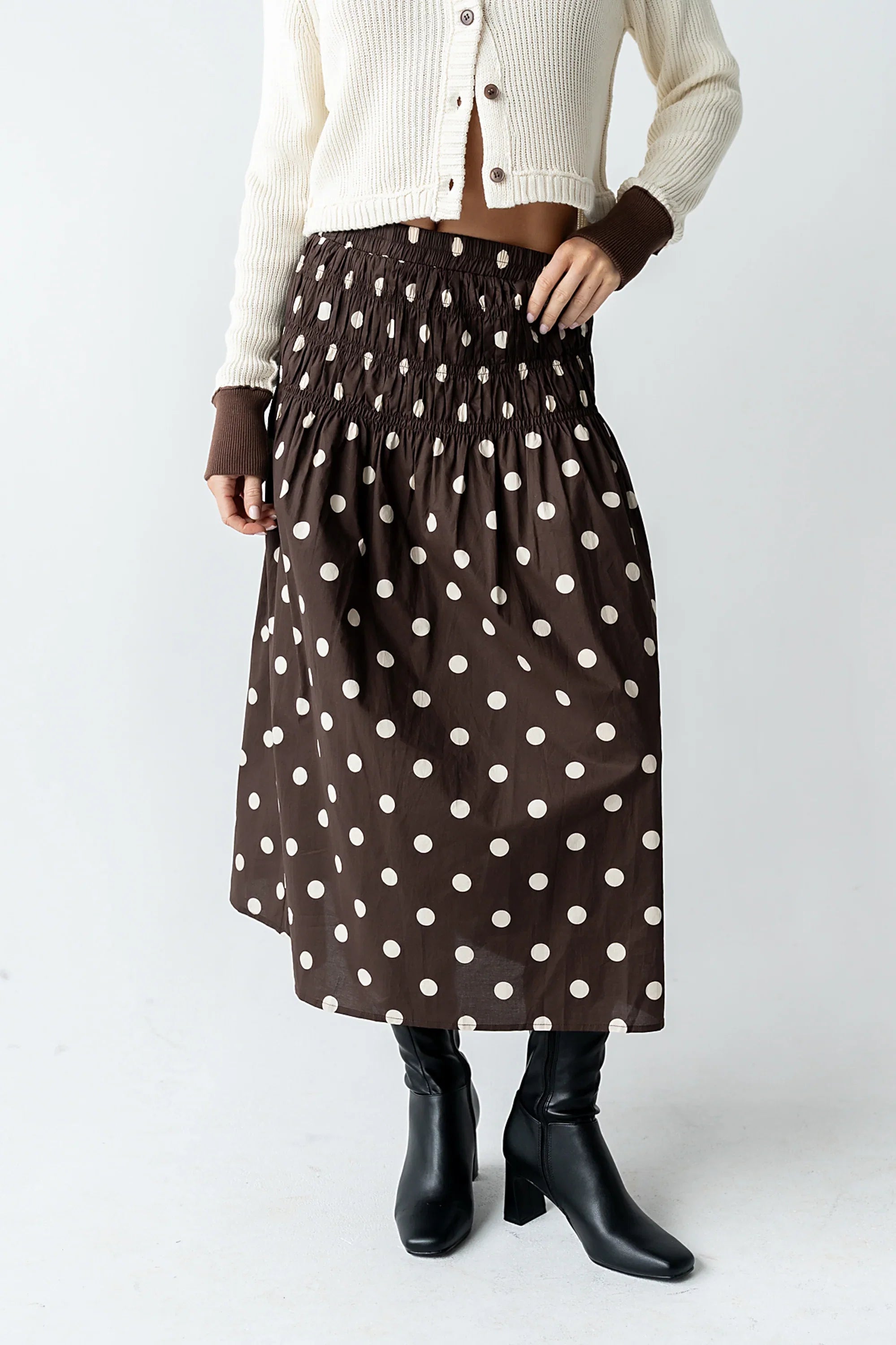 Ricky Polka Dot Midi Skirt