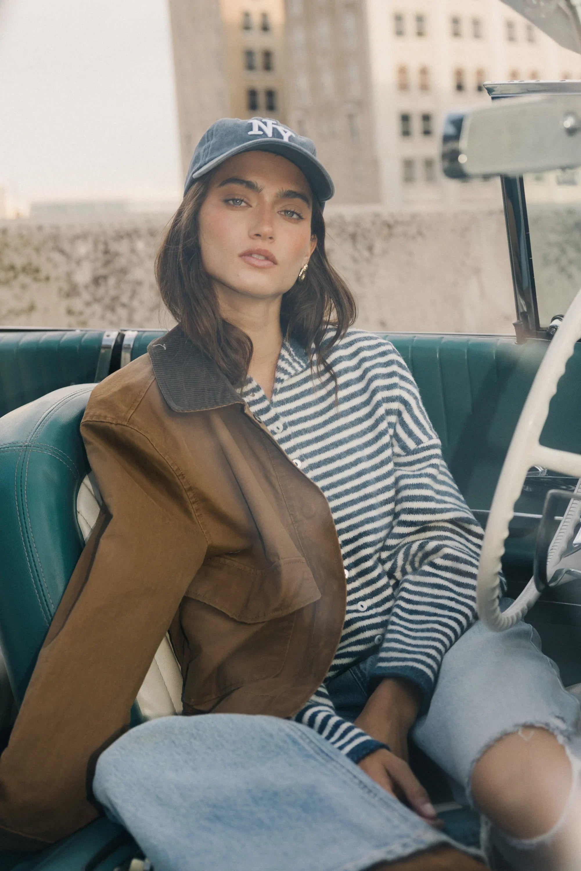 Krue Contrast Jacket in Brown