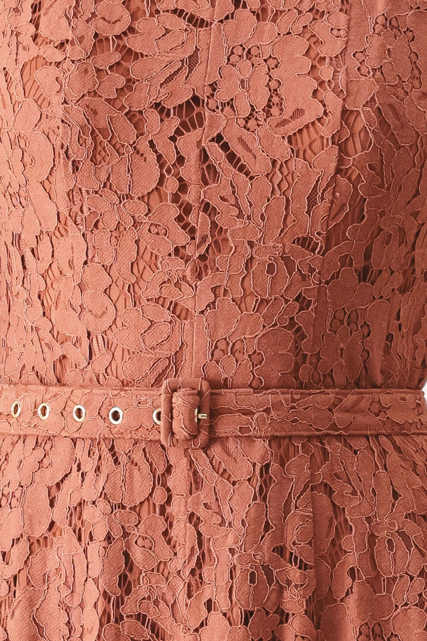 TRUE ROMANCE RUST LACE MIDI DRESS