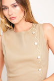 ELEGANT TOUCH TAUPE MINI DRESS