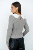 Bobbi Collared Sweater in Grey FINAL SALE