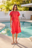 Molly Embroidered Top in Red
